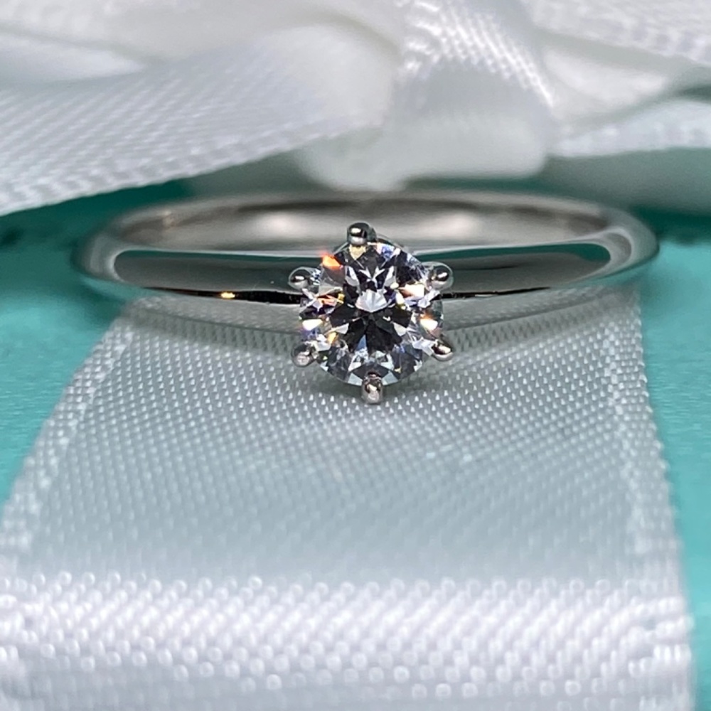 SOLD 🔥Tiffany & Co .23 PlatinumDiamond Solitaire Engagement Laser  VVS1 EX - Picture 3 of 8